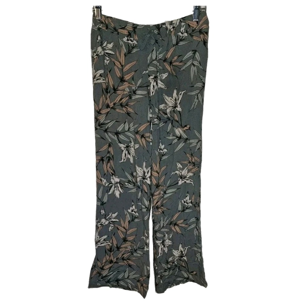 Antibes Blanc Women's XS Floral Print Lounge Pants Lightweight Drawstring Waist‎